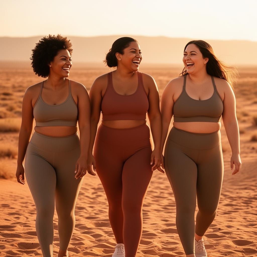 Diverse group of women walking together in the Arizona desert